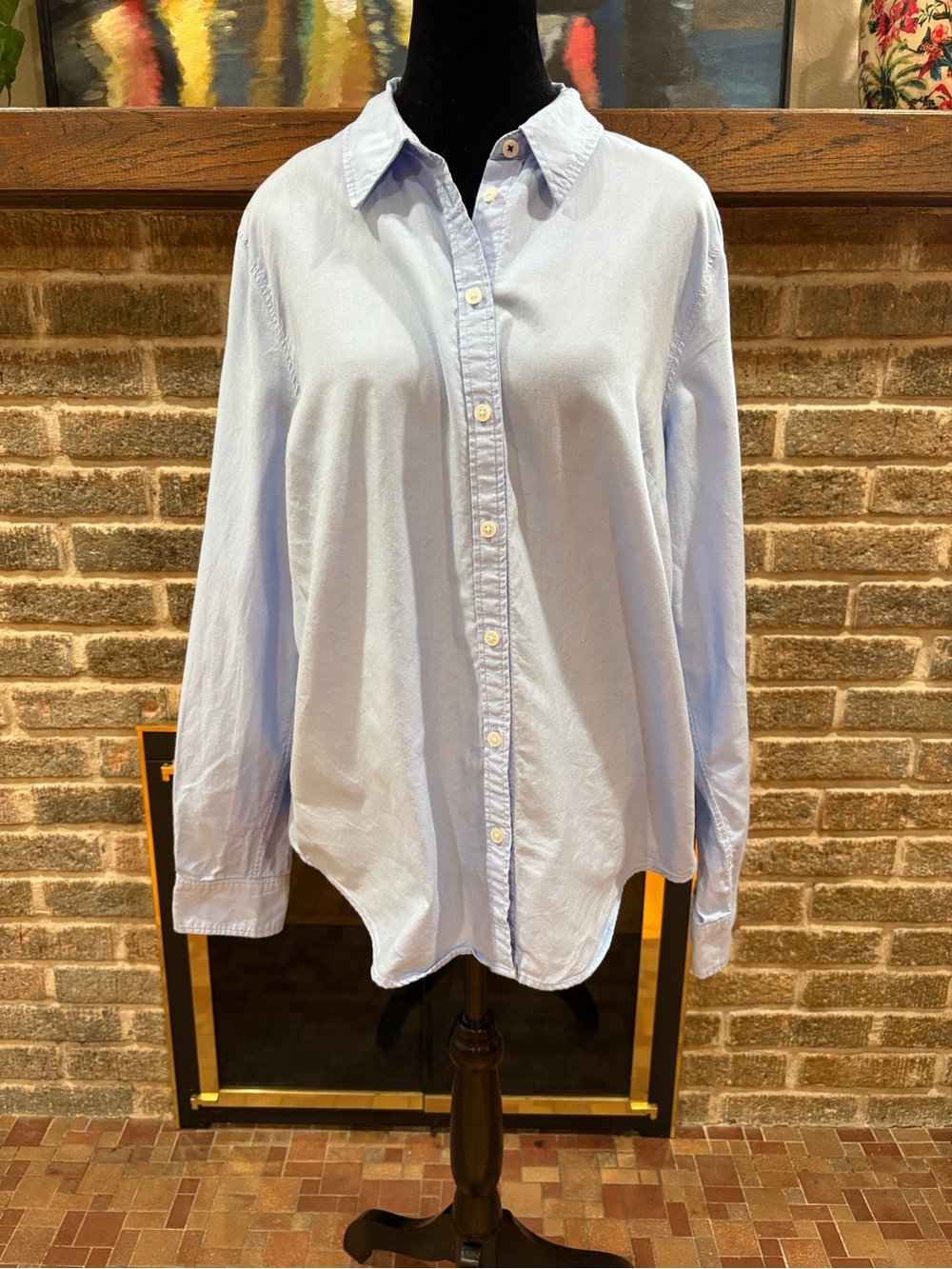 Boden Light Blue Casual Button-Down Shirt - Flaws